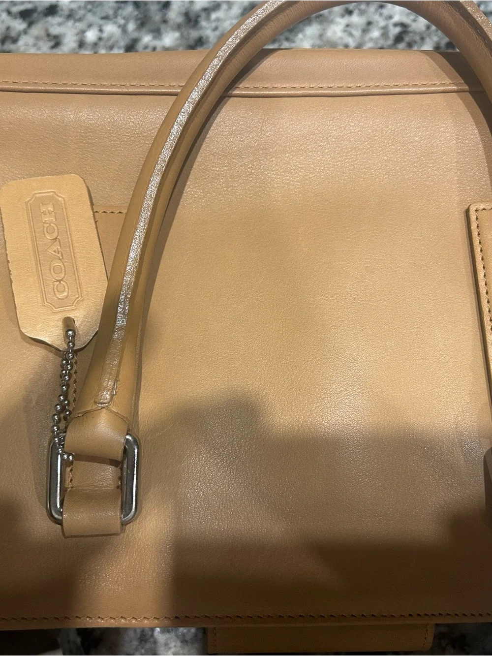 Coach Leather Satchel in Mustard Tan